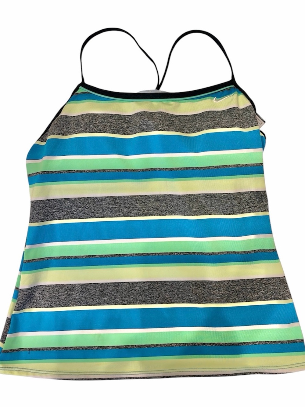 Nike swim tankini top horizontal stripes, size 8